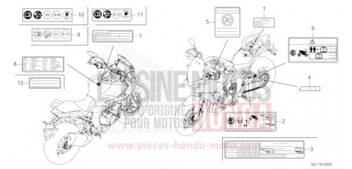 ETIQUETTE DE PRECAUTIONS CB1000GTT de 2026